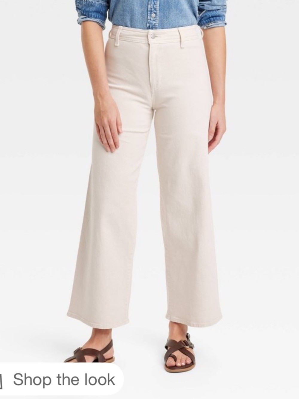 Universal Thread Cream Wide-Leg High-Rise Pants